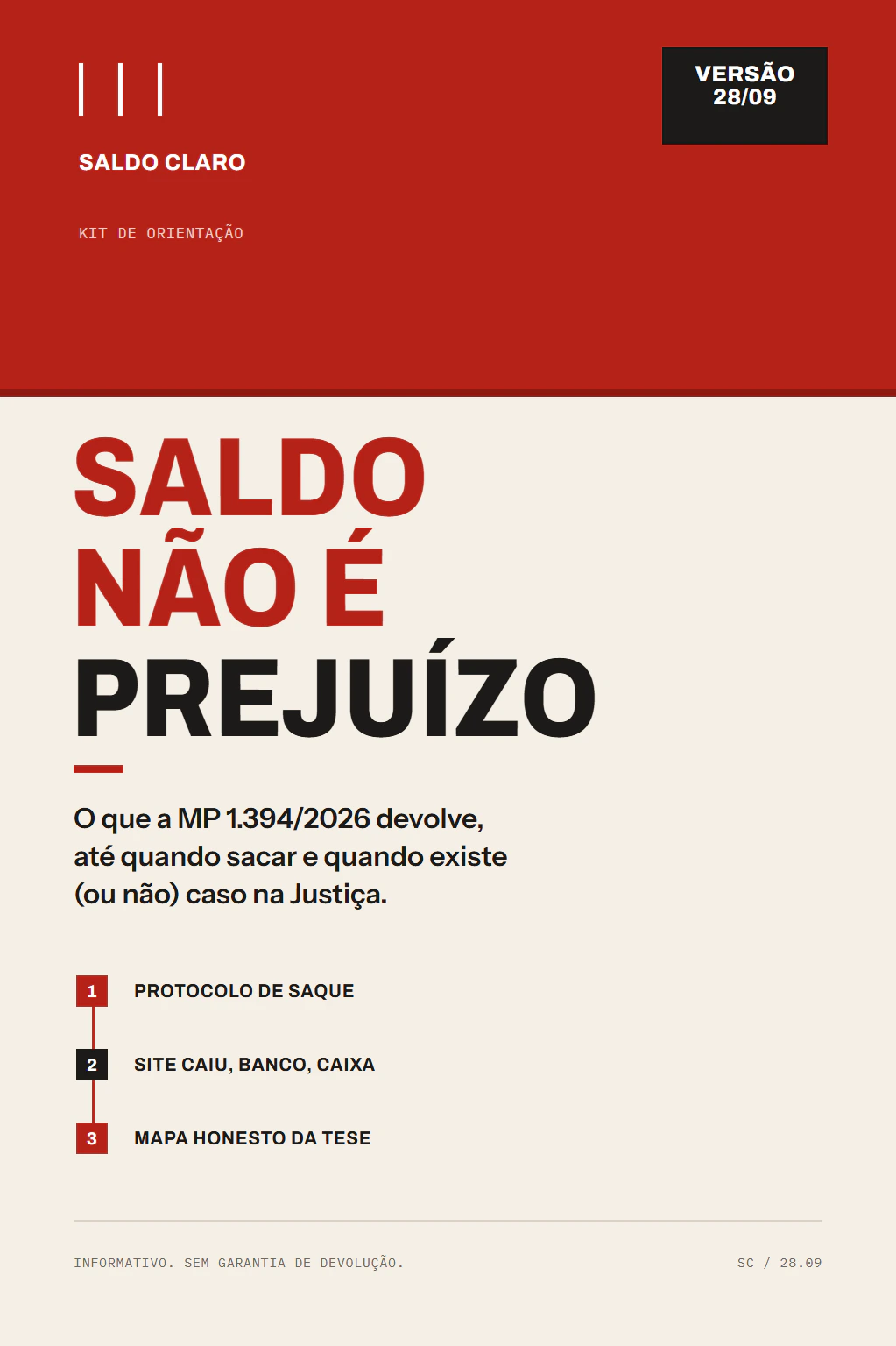 Saldo Claro · Saldo não é prejuízo
